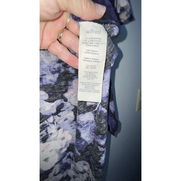 ARITZIA Wilfred Sz XS Scoop Neck Short Sleeve Hi-Lo Split Side Hem T Shirt - Picture 5 of 10